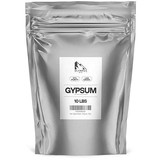 Gypsum Powder for Mushroom Substrate (10 lb), Lab Grade, Soil Amendment (Calcium Sulfate Dihydrate), Packaged in HEPA Enclosure