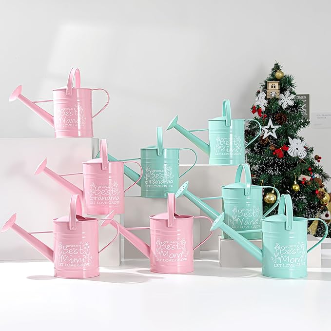 Nana Gifts,Gardening Gifts for Women, Best Nana Gifts,Gifts for Nana from Grandkids, Metal Watering Can for Indoor Plants,1/2 Gallon,Pink ﻿
