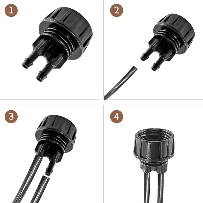 4Pcs 1/4 Inch Drip Irrigation Hose Connectors 3/4 Inch Garden Faucet Hose Adapter Drip Irrigation Tubing Connector for Garden Irrigation Misting System (2-Way)