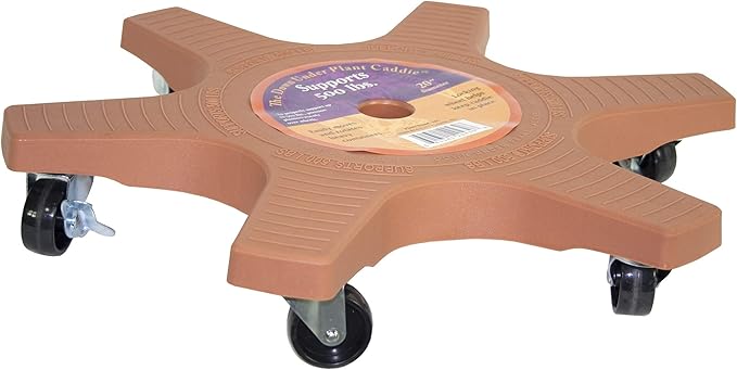 Bosmere S20430 Down Under Plant Caddie, Heavy Duty Plant Stand with Wheels, 500lb Capacity, 20-Inch, Terra Cotta