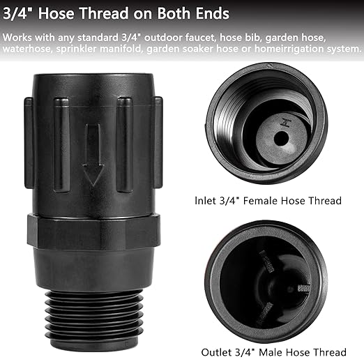 1pc Garden Hose Pressure Regulator 25 PSI, 3/4" FHT × 3/4“ MHT, Pressure Reducer, Great for Drip Irrigation System Distributing Regulator drip Irrigation Parts emitters for drip line