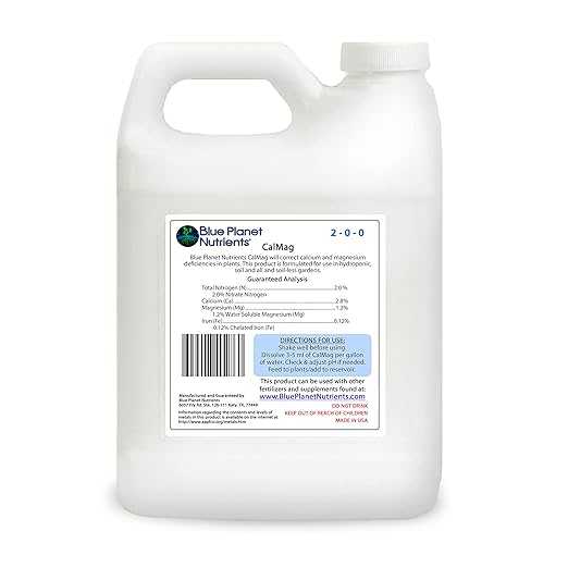 CalMag + Iron Plant Supplement (32 oz) Quart | Concentrated Calcium Magnesium Iron for All Plants & Gardens | Makes Up to 315 Gallons | Prevents & Corrects Blossom End Rot | Blue Planet Nutrients