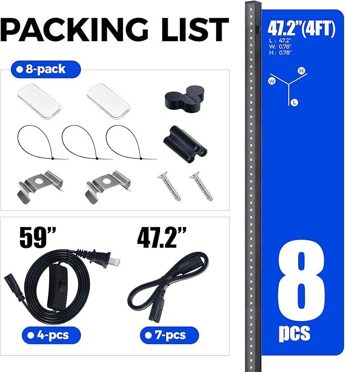 Barrina T5 Plant Lights for Indoor Growing, 4FT 160W (8 X 20W) Led Grow Light with Magnetic Design, Full Spectrum Grow Light Strip with Black Cover, Plug and Play, 5000K, 8 Packs