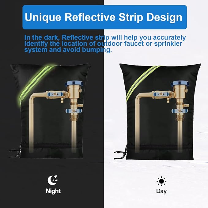 Backflow Preventer Insulation Cover, Irrigation Backflow Valve, Insulated Pouch for Winter Pipe Freeze Protection,Waterproof Sprinkler Valve System Cover for Snow, Sun Exposure
