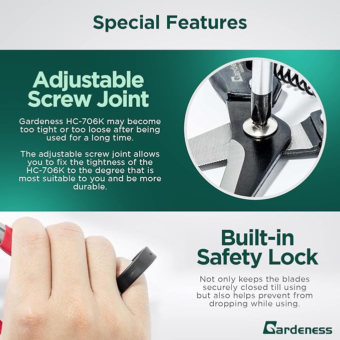 Gardeness Straight SK5 Steel Pruning Shear Garden Scissor Flower Leaf Trimmer Floral Fruits Picking Ultra Sharp Gardening Snips Bonsai Cutter Durable Effort-saving Clippers, Hand Pruners, Multipurpose