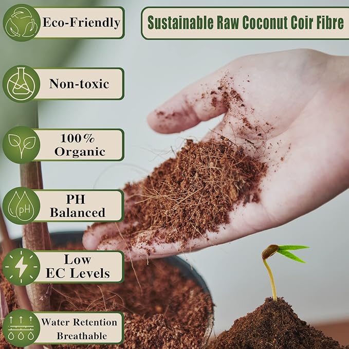 Legigo 2 Pack Premium Coco Coir Brick for Plants- 100% Organic Compressed Coconut Coir Bricks Starting Mix, Coco Coir Fiber Coconut Husk for Planting, Gardening, Potting Soil Substrate, Herbs