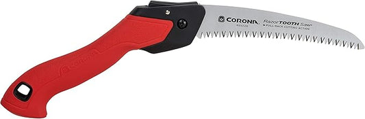 Corona Tools 7-Inch RazorTOOTH Folding Saw | Pruning Saw Designed for Single-Hand Use | Curved Blade Hand Saw | Cuts Branches Up to 3" in Diameter | RS16120