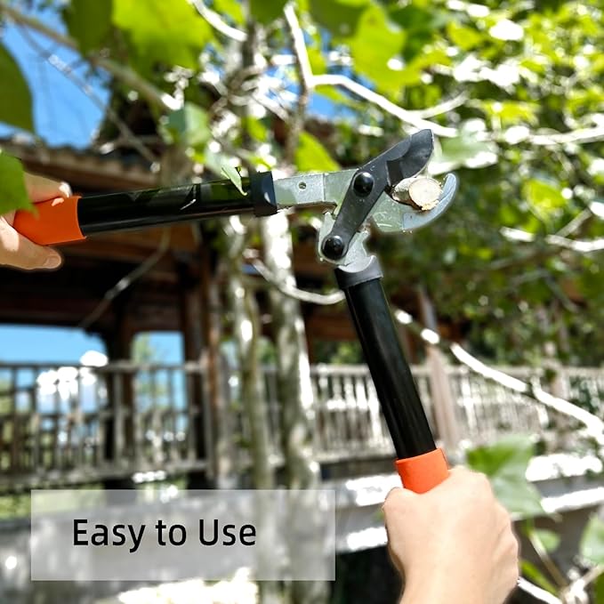 Loppers Tree Trimmer Branch Cutter with Powerful Gear Action, Super Pruner Tree Clippers Tree Pruner, Chops Thick Branches Ease, Sharp Steel Blade with 1.3 Inch Cutting Capacity(15 Inch)