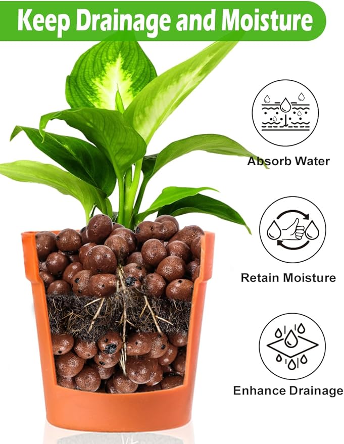 Toypopor 7qt Hydroponic Clay Pebbles, 8mm-12mm, Natural Organic Expanded Grow Media for Hydroponics, Drainage, Decoration, Aquaponics and Other Gardening Essentials