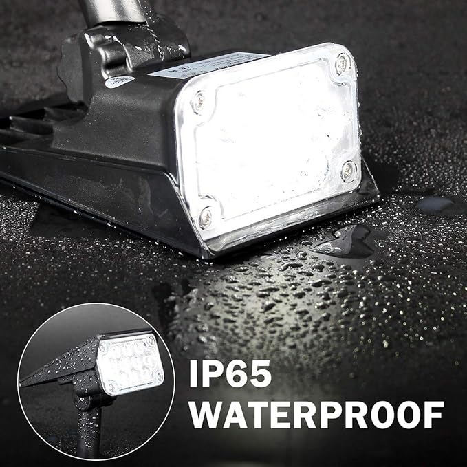 T-SUNUS 20 LED Solar Spotlights, IP65 Waterproof 2-in-1 Outdoor Solar Landscape Light for Yard Garden Driveway Porch Walkway Pool Patio 2 Pack Cold White