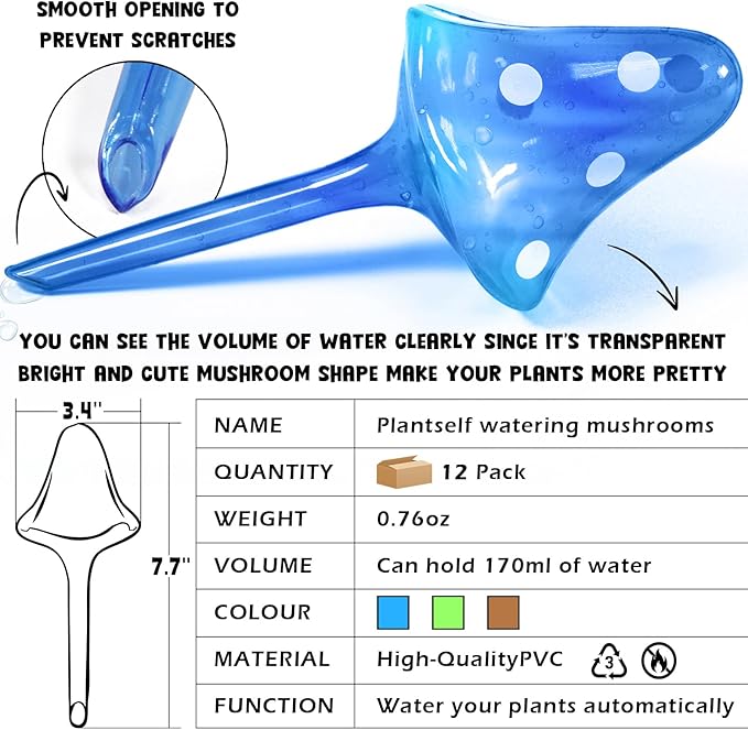 Plant Self Watering Globes Bulbs Planter Insert Automatic Plastic Watering Devices Plant Waterer Spikes for Indoor Outdoor,Self Irrigation System Lasts for 3-4 Weeks