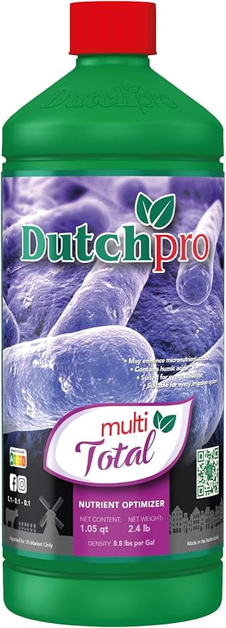 Dutchpro Multi Total: Nutrient Optimizer for Increased Nutrient Absorption | Liquid Plant Fertilizer | Increases Soil Fertility | Organic Fertilizer with Humic and Fulvic Acids | 1.05 Quart/1 Liter|