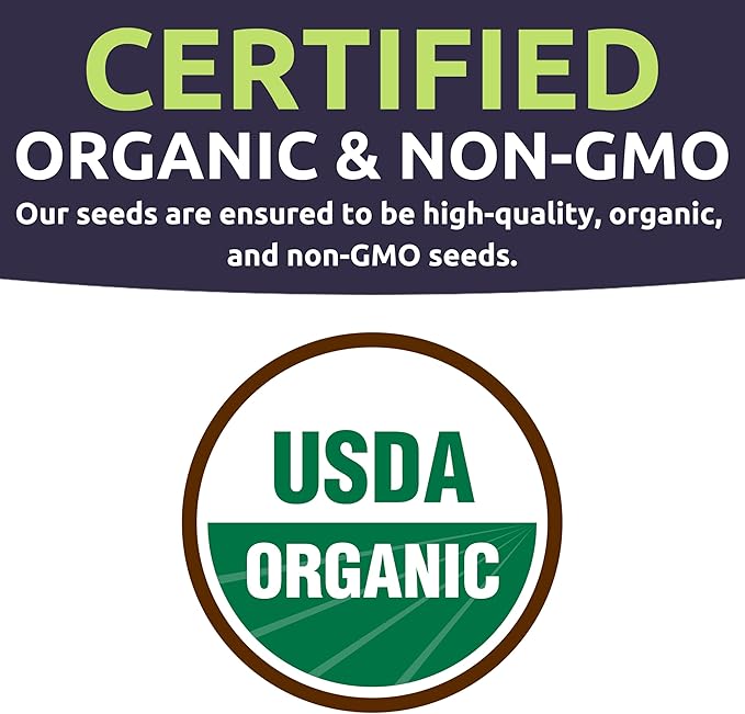 Organic Mustard Green Seeds Variety Pack - 5 Individual Packs - 2025 Season - Mizuna, Pizzo, Bekana, Red Giant and Green Wave! for Indoor & Outdoor Planting (Non-GMO, Certified Organic)