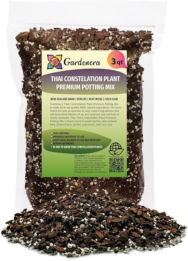 Thai Constellation Monstera Potting Soil - Promotes Optimal Drainage and Aeration for Vibrant Foliage - 3 Quart