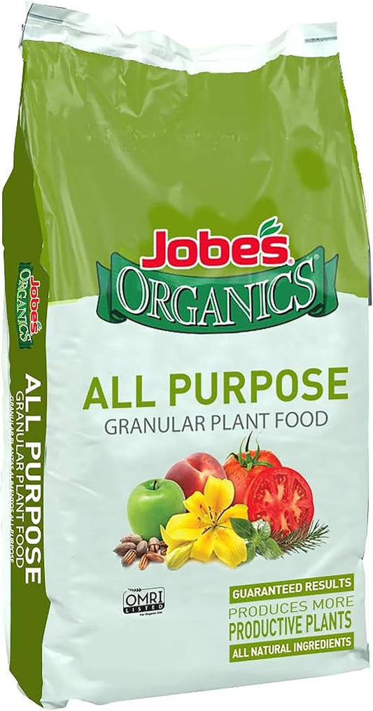 Jobe’s Organics Granular All Purpose Fertilizer, Easy Plant Care Fertilizer for Vegetables, Flowers, Shrubs, Trees, and Plants, 16 lbs Bag