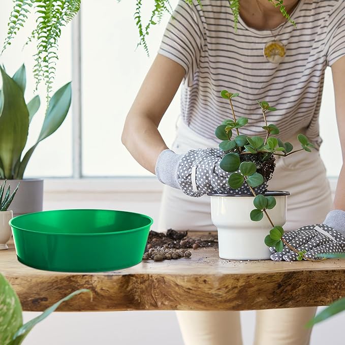 8PCS Soil Sifter for Gardening Plastic Soil Sifting Pan Round Sifter for Rocks Set Soil Sieve Sifter, Soil Sifting Pan Rock Garden Sieve Soil Sifter for Small Gravel, Soil, Sand