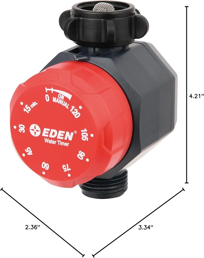 Eden Mechanical Watering Hose Timer for Lawn and Garden, 1-Zone Sprinkler Timer