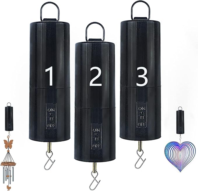 3 Pack Wind Spinner Motor Hanging Display Motor Battery Operated 20 RPM Rotating Motor Multi-Purposes for Wind Spinner Mobile Yard Decor Hanging Ornament Outdoor Sculptures-Medium Speed (3 Pcs Black)