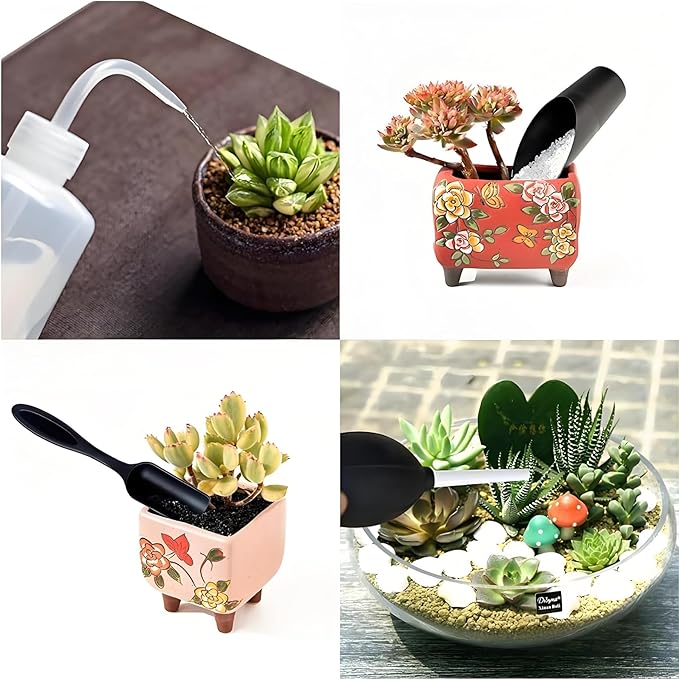 Garden Hand Tools, Indoor Plant Tools Set - Plant Repotting Mat Kit and Storage Bag,Mini Garden Transplanting Tools for Indoor Outdoor Miniature Fairy Flower Plant Care (28PCS Black Set)