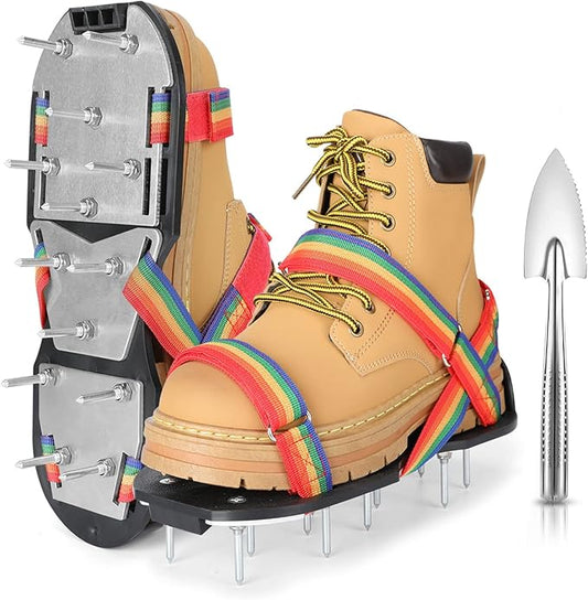Lawn Aerator Shoes for Grass - Pre-Assembled Grass Aerator Shoes for Lawn - Soil Yard Aerator Tool for Aerating Patio Garden, Colorful