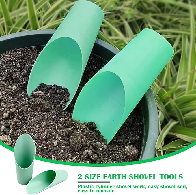 LNQ LUNIQ 4pcs Garden Soil Sifting Tray and Sand Sifter Set with Cylindrical Shovel - Ideal for Small Gravel, Soil and Sand Sifting, Seeding Work