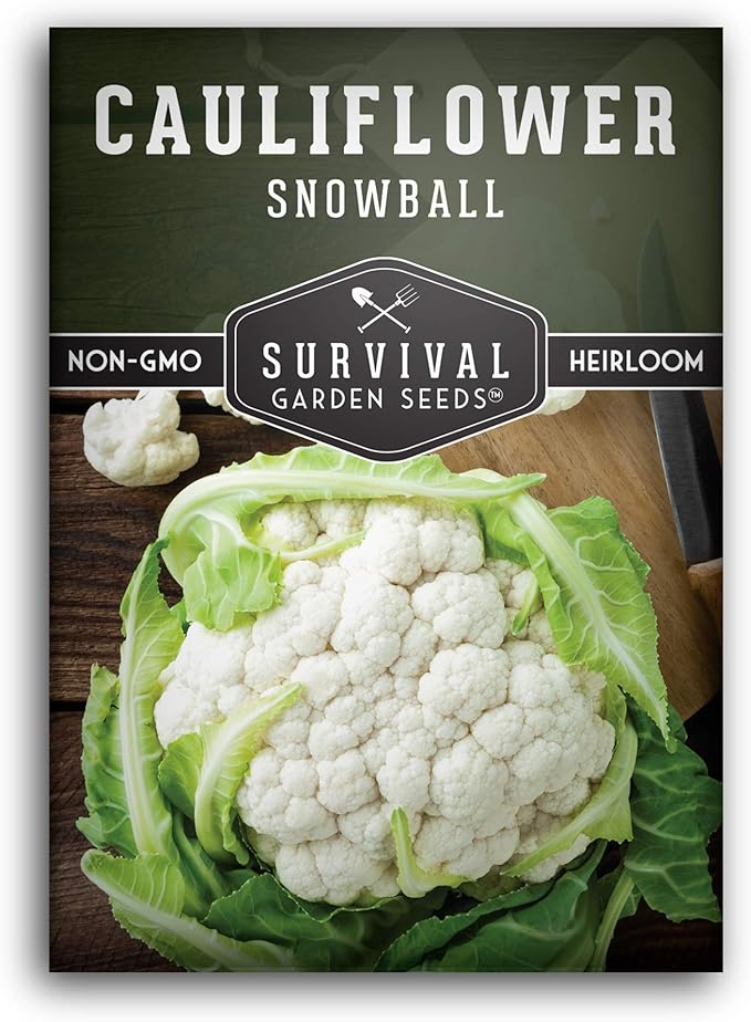 Snowball Cauliflower Seed for Planting - Packet with Instructions to Plant & Grow Amazing White Vegetables in Your Home Vegetable Garden - Non-GMO Heirloom Variety - Survival Garden Seeds