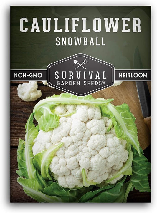 Snowball Cauliflower Seed for Planting - Packet with Instructions to Plant & Grow Amazing White Vegetables in Your Home Vegetable Garden - Non-GMO Heirloom Variety - Survival Garden Seeds