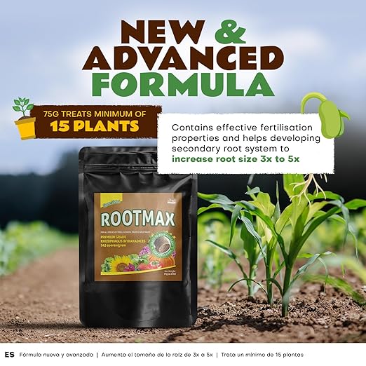 RootMax - Mycorrhizal Fungi Rooting Powder (75 g/2.64 oz) | 50X More Potent Than Rooting Hormone for Cuttings | Enhanced Formula for Bigger Roots | Treats Upto 15 Plants