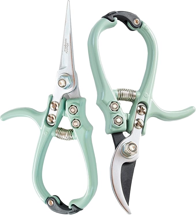 Modern Sprout Gardening Shears & Pruners 2-pack, Lightweight, Durable, Green, One Size (Sage)