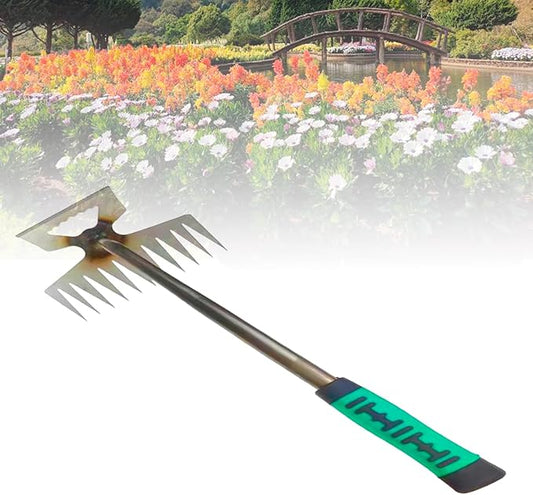 Upgraded 11 Tines Gardening Hand Weeder, New Weeding Artifact Household Uprooting Tool, Multifunctional Digging and Shoveling Manual Rake for Garden Vegetable Plot and Yard