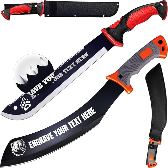 Machete with Saw - 25” Heavy Duty Tool & Sheath - Ergonomic No-Slip Handle - Survival Knife with Serrated Blade - Machetes for Bushcraft Outdoor Hunting Garden Cutting Trees and Yard Work