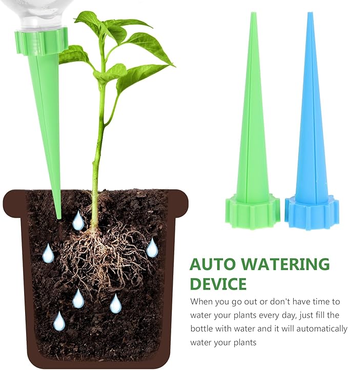 Operitacx Indoor Light Bulb Outdoor 16Pcs Self Plant Watering Spikes Plastic Auto Drippers Irrigation Devices Water Volume Drip System for Outdoor Indoor Plants (Random Color) Pot Planters Automatic