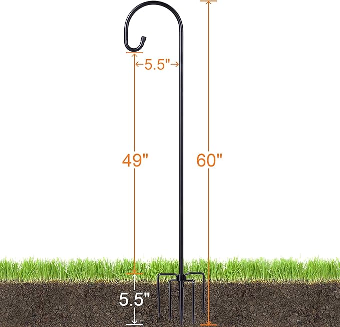 Shepherd-Hooks Adjustable for Bird-Feeder Lantern Plant-Hook Garden-Stake - Plant Stand Hanger for Outdoor Flower Basket, Bird Feeder Hanger Weddings Décor