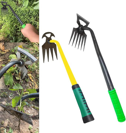 2Pcs Gardening Hand Weeder Tools, Weeding Artifact Uprooting Weeding Tool, Sharp Manganese Steel Weed Puller Tool, Manual Garden Weeders Tools for Vegetable Backyard Loosening Planting Weeding