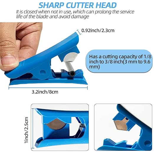 Plastic Tubing Cutter Tool Hose Tube Cutter Accurate Pipe Cutter for Drip Irrigation Tubing Nylon PVC Tube, Cut Up to 3/8" OD Tube