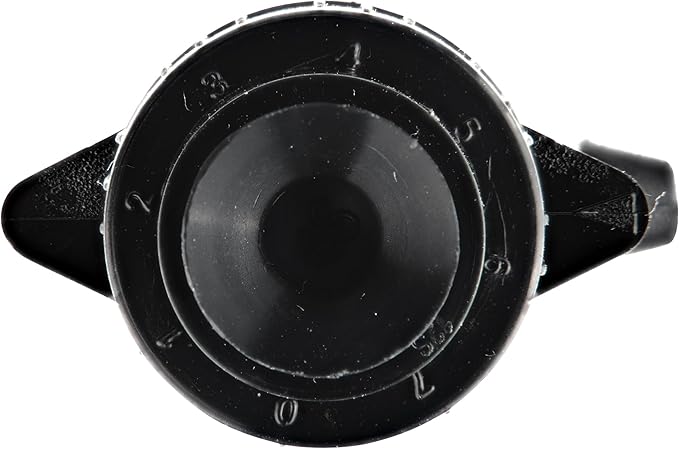 Raindrip 15300UB Adjustable Flow Bubbler, Non-Pressure Compensating Emitters, Fan, with 1/4 in. Barbed Inlet on 5 in. Stake, Black