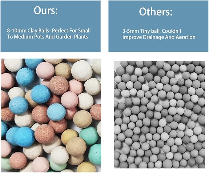 Natural Organic Colorful Leca Balls 5LBS for Plants, 8mm-10mm Ceramsite Clay Pebbles Indoor Potting Garden Soil for Orchid, Succulents, Hydroponics, Decoration, Drainage (5LBS, Colorful, 1)