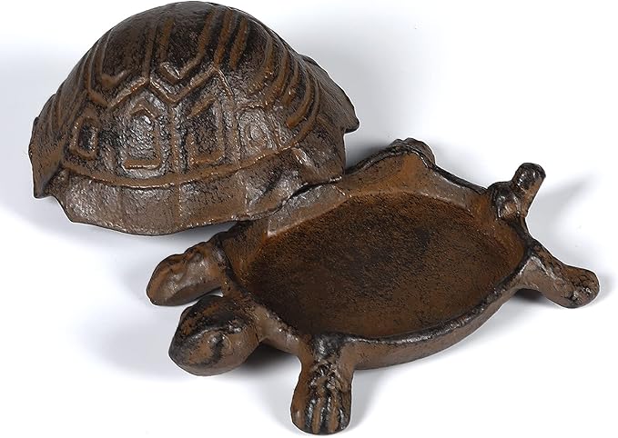 Key Hider Outdoor Turtle Cast Iron Hidden Spare Key Holder Outside Garden Indoor Decoration