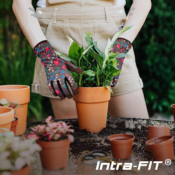 Gardening Gloves for Women, Synthetic Leather Comfortable Breathable Non-Slip Flexible,for Gardening/Yard/Working