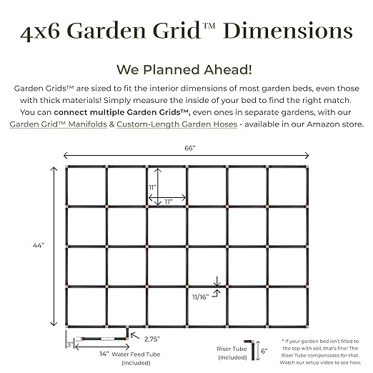 Garden In Minutes Drip Irrigation System for Garden, Soaker Hose & Garden Watering System Preassembled Drip Irrigation Kit, Flower Bed Sprinkler, Garden Irrigation System Kit - 4x6 (44"x66")