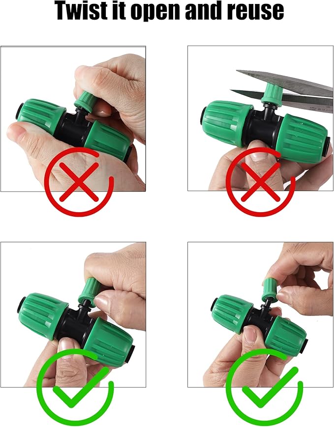 1/4 Barb Connector Plug Cap, Rubber Plug Fitting for 1/4 Hose Irrigation System(40PCS/Pack)