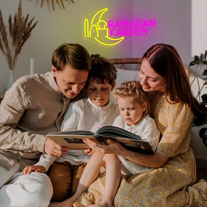 Moon Castle Ramadan Festival Neon Sign Eid Mubarak Neon Lights for Wall Decor Muslim Islamic Led Light Sign for Ramadan Mubarak Ramadan Kareem Sign Islamic Muslim Home Bedroom