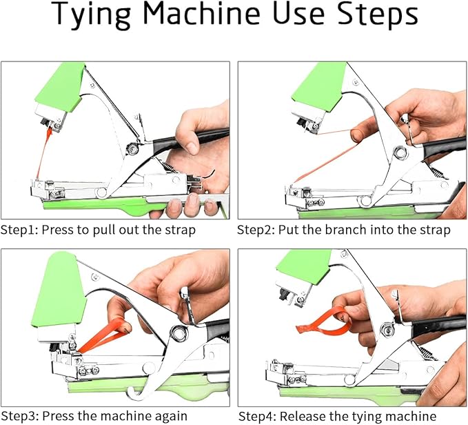 Plant Tying Machine Tomato Tape Tool with 21 Rolls of Tape and 1 Box of Staple for Garden Vegetable Grape Cucumber Pepper