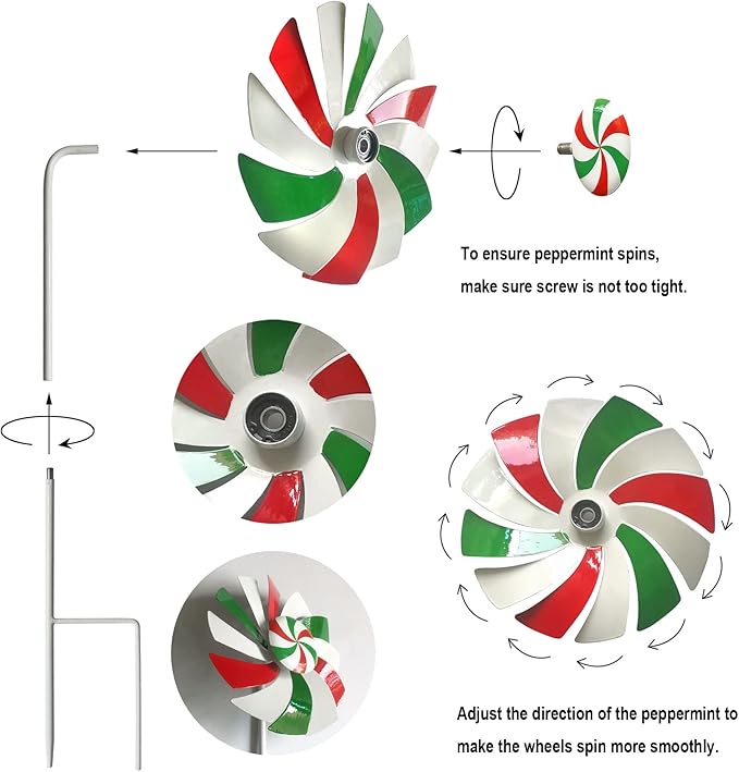 Windmill Decoration，Outdoor Metal Stakes, Wind Catcher Spinner Garden Stakes, Outdoor Wind Spinners, Yard Patio Decoration, Set of 3