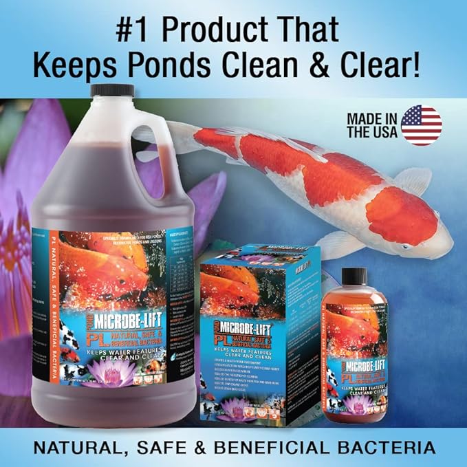 MICROBE-LIFT Algae Control Bundle for Ponds and Water Gardens, Includes ALGA32 Algaway 5.4 (32 oz) + PL Pond Bacteria and Outdoor Water Garden Cleaner (32 oz)