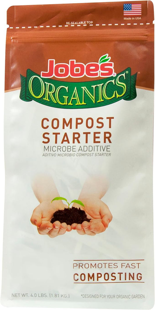 Jobe's Organics Fast Acting Granular Fertilizer Compost Starter, Easy Plant Care Compost Accelerator, 4 lbs Bag