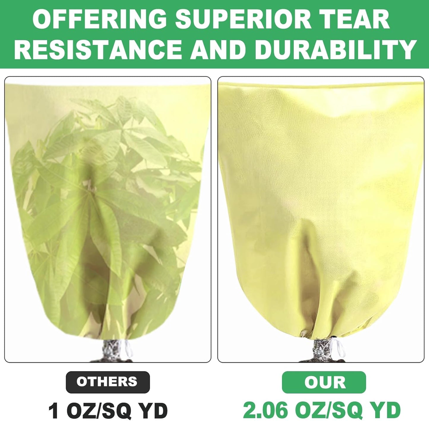 3 Pack Winter Plant Covers Freeze Protection, 23.6" x 31.4" Frost Covers for Outdoor Plants with Drawstring, Tree Covers for Winter Plant Frost Protection Covers, Shrubs Trees Jacket Covers