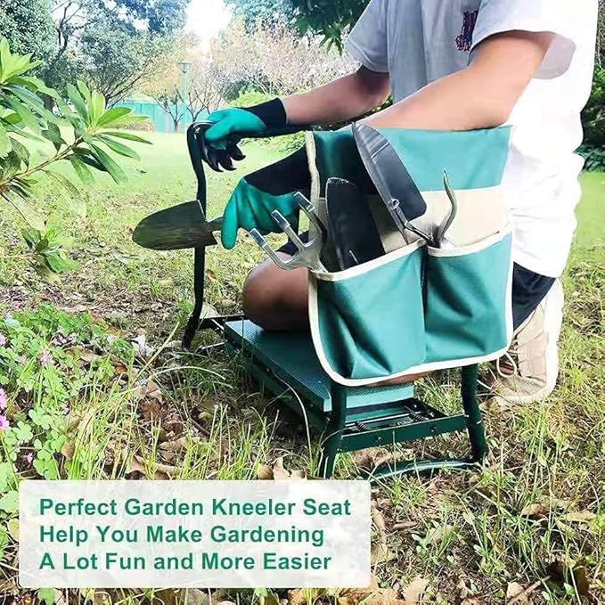BESTHLS Garden Kneeler and Seat - Heavy Duty Folding Stool for Gardening, Protects Knees and Back, Supports up to 330 lbs - Ideal for Gardeners