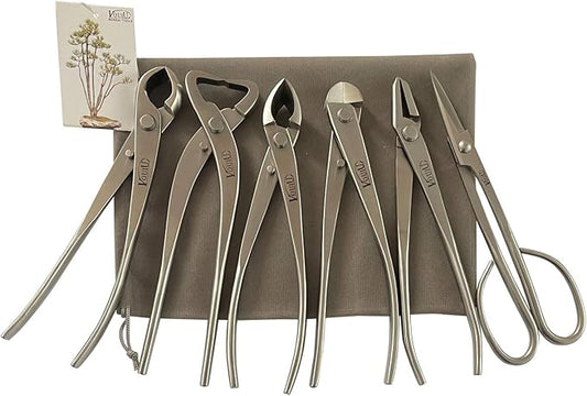 6-Piece Bonsai Tool Set,Knob Cutter,Trunk Splitter,Concave Cutter,Wire Cutter,Jin Pliers,Bonsai Scissors