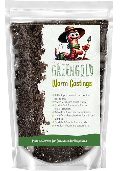 Organic Worm Castings – Earthworm Castings for Plants – Premium Worm Castings Fertilizer for Nutrient-Rich Soil and Healthy Growth (2 QUARTS)